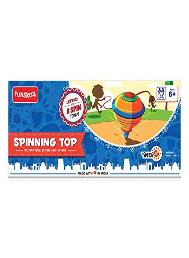 Funskool Games Spinning top | The Traditional Outdoor Games of India | 2 Traditional Wooden Spinning top | Outdoor and Indoor Toy | 1-2 Players | 6 & Above - Image 2